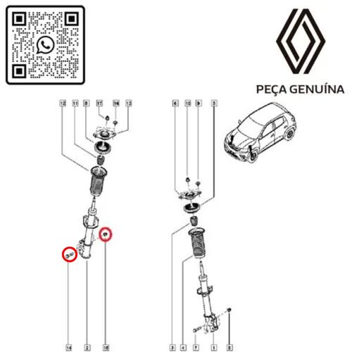 RN 69760R-K4 561469760R KIT PORCAS+PARAFUSOS DE FIXA€AO INF. DO AMORT. DIANT. KWID -3-